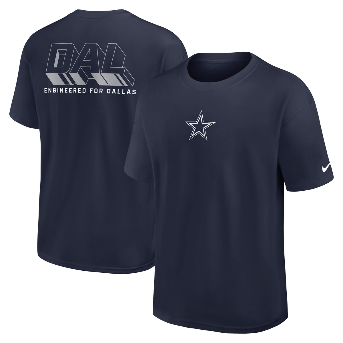 Dallas Cowboys Engineered Nike Heavy Max 90 NFL T-Shirt Navy