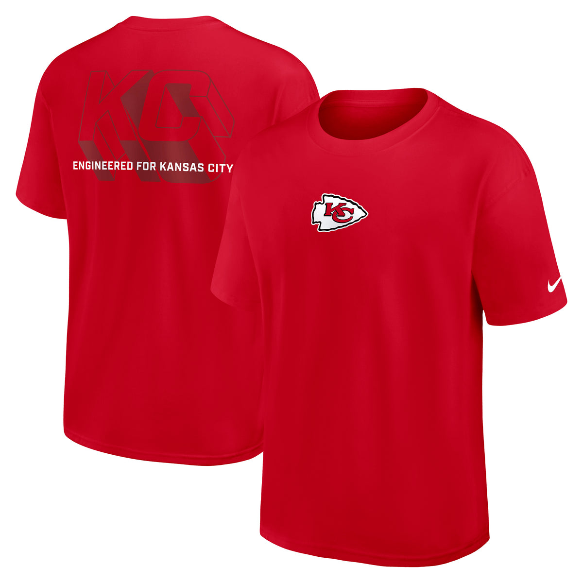 Kansas City Chiefs Engineered Nike Heavy Max 90 NFL T-Shirt Rot