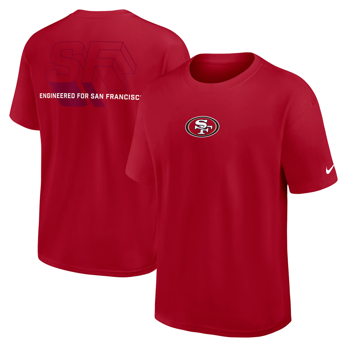 San Francisco 49ers Engineered Nike Heavy Max 90 NFL T-Shirt Rot - STADIUMDREAMS