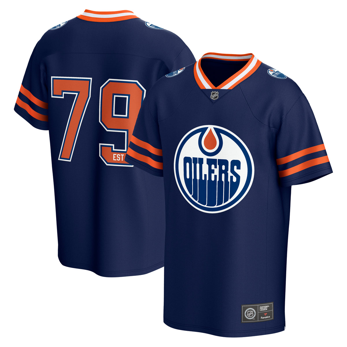 Edmonton Oilers Fanatics Core Foundation NHL Trikot Navy - STADIUMDREAMS
