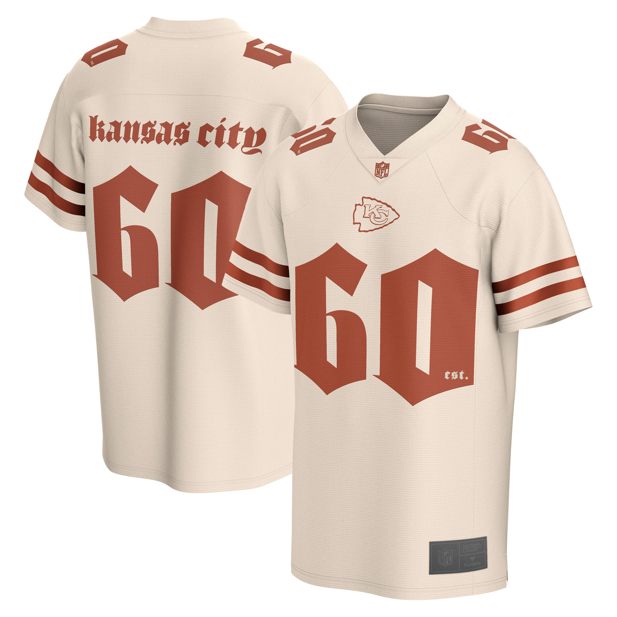 Kansas City Chiefs Fanatics Gothic Foundation Fashion NFL Trikot Beige - STADIUMDREAMS
