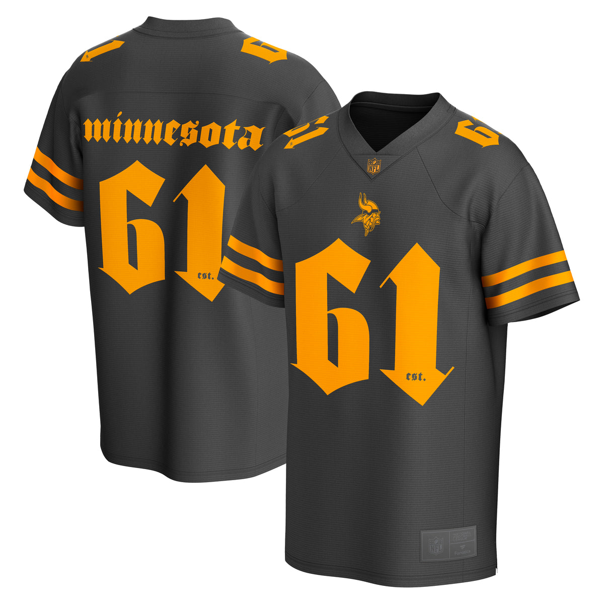 Minnesota Vikings Fanatics Gothic Foundation Fashion NFL Trikot Schwarz