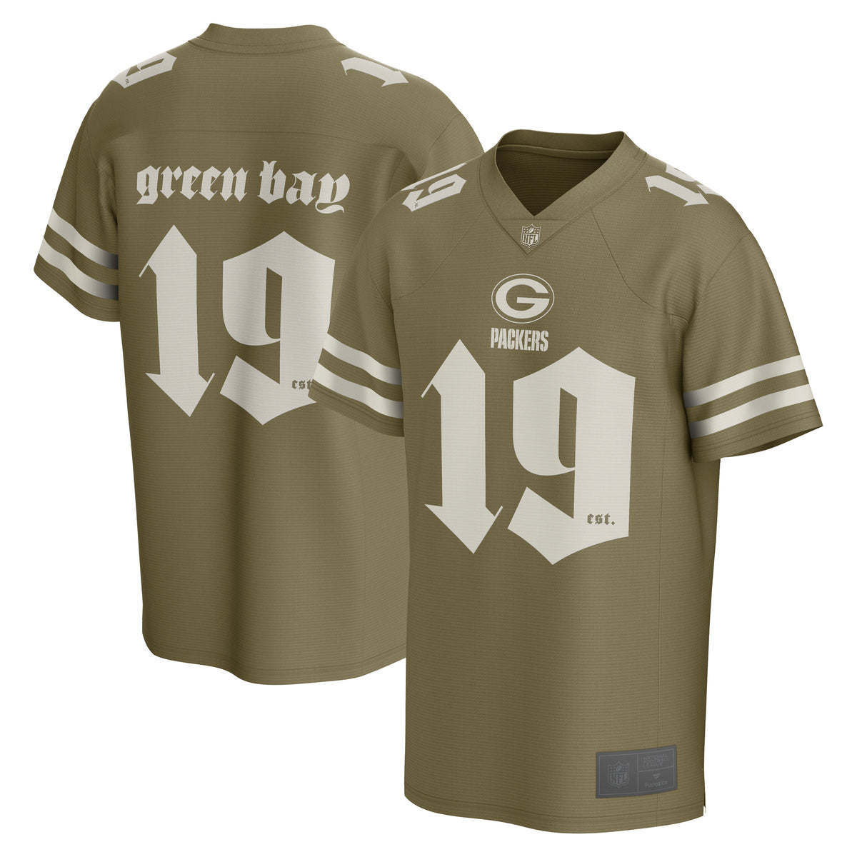 Green Bay Packers Fanatics Gothic Foundation Fashion NFL Trikot Olive Grün - STADIUMDREAMS
