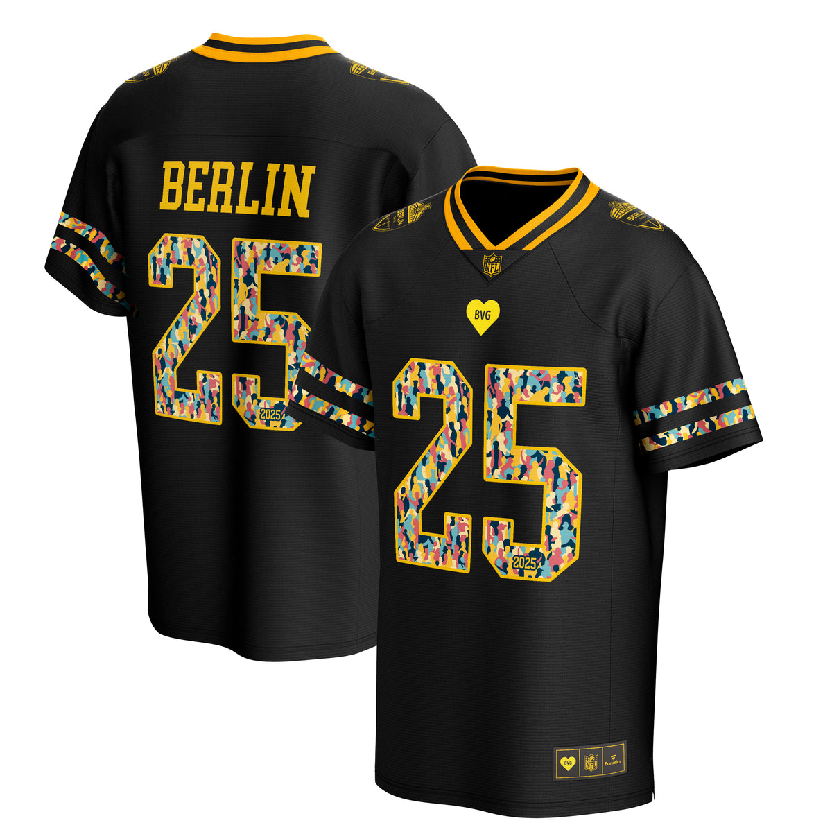 2025 NFL Berlin Game Falcons vs. Colts Fanatics BVG Limited Edition Trikot Schwarz