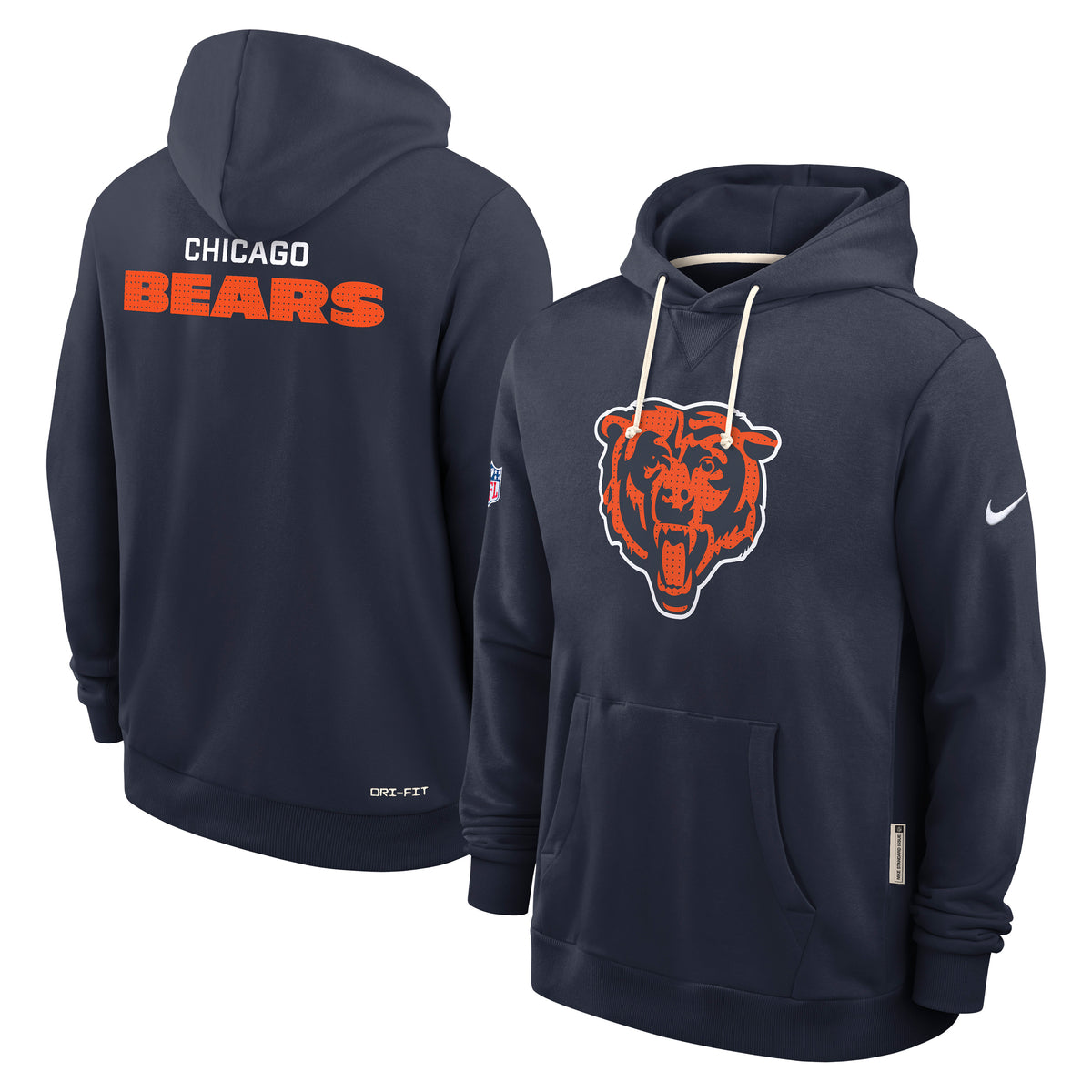 Chicago Bears 2025 NFL Sideline Nike Standard Issue Hoodie Navy - STADIUMDREAMS