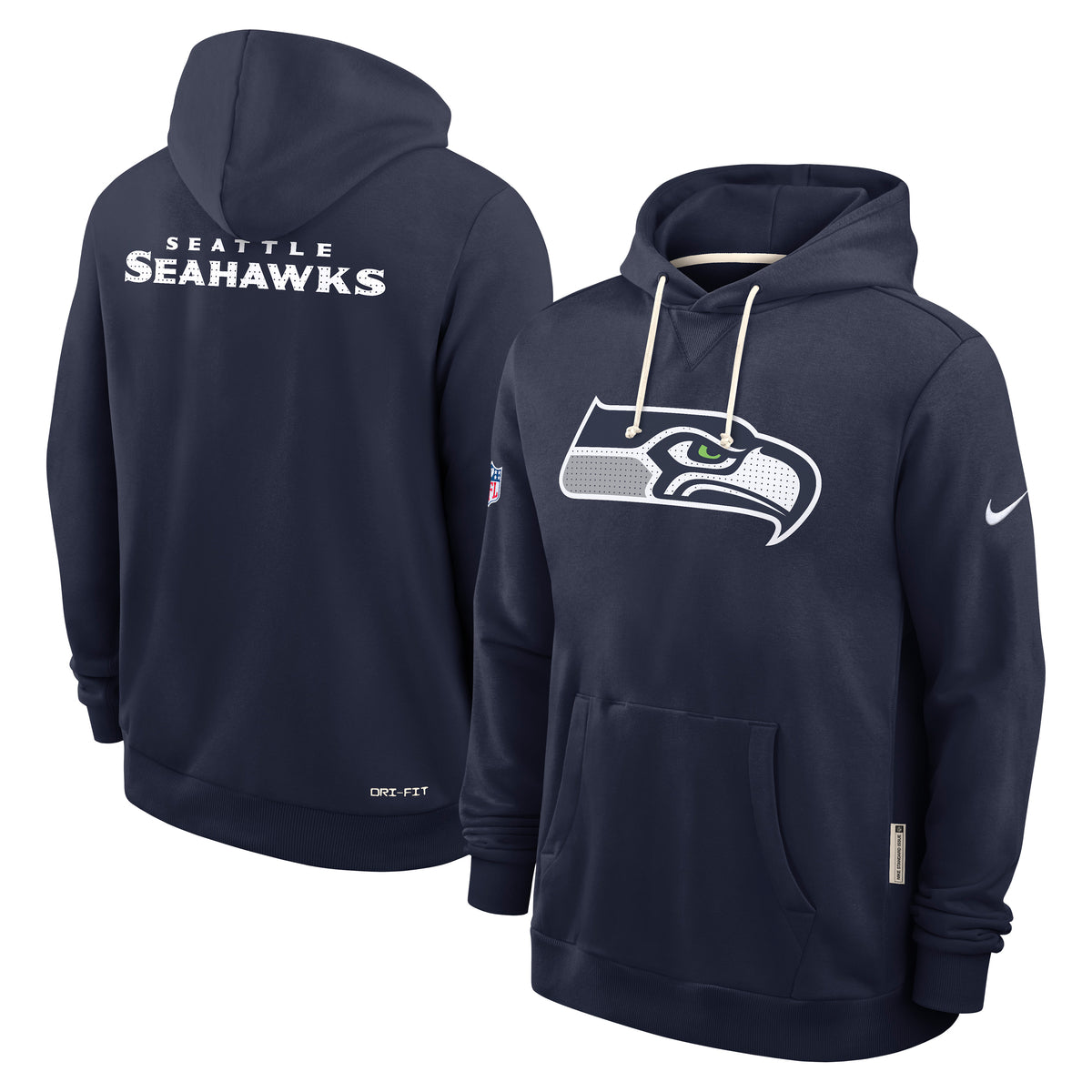 Seattle Seahawks 2025 NFL Sideline Nike Standard Issue Hoodie Navy - STADIUMDREAMS