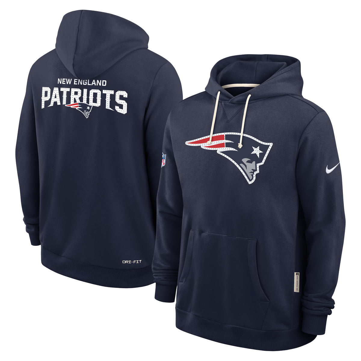 New England Patriots 2025 NFL Sideline Nike Standard Issue Hoodie Navy - STADIUMDREAMS