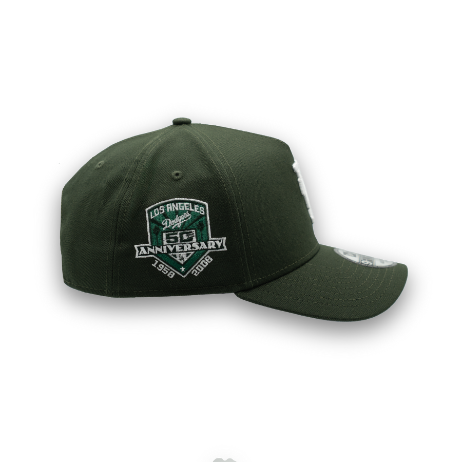 Los Angeles Dodgers Upside Down New Era 9FORTY A-Frame MLB Cap Grün StadiumDreams Exclusive - STADIUMDREAMS