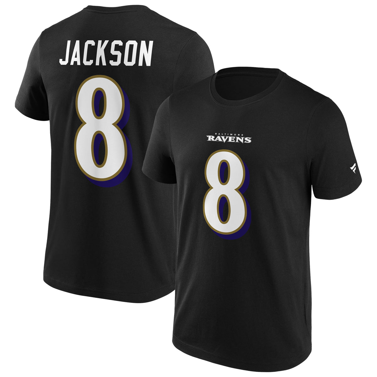 Lamar Jackson #8 Baltimore Ravens Fanatics NFL Player T-Shirt Schwarz - STADIUMDREAMS