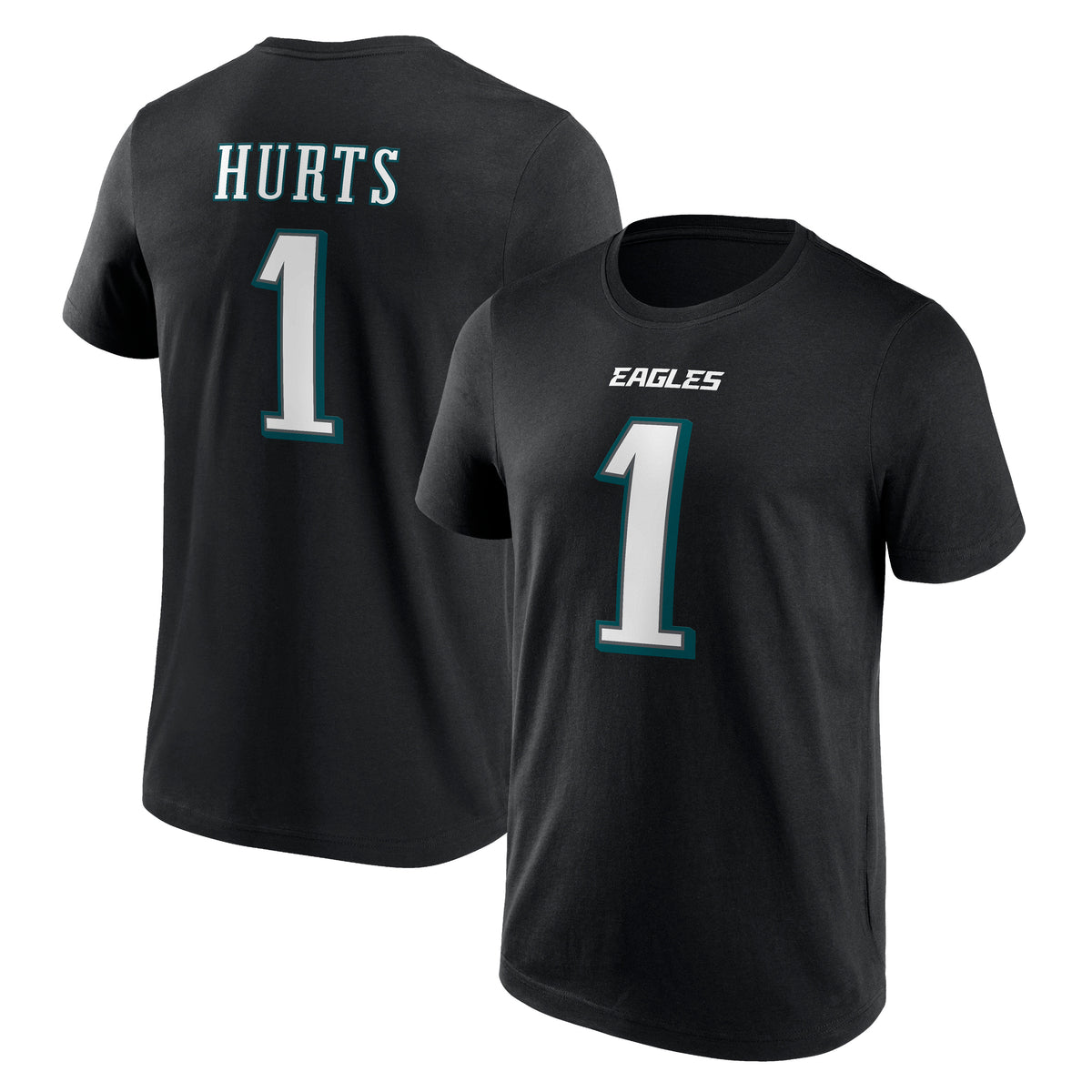 Jalen Hurts #1 Philadelphia Eagles Fanatics NFL Player T-Shirt Schwarz - STADIUMDREAMS