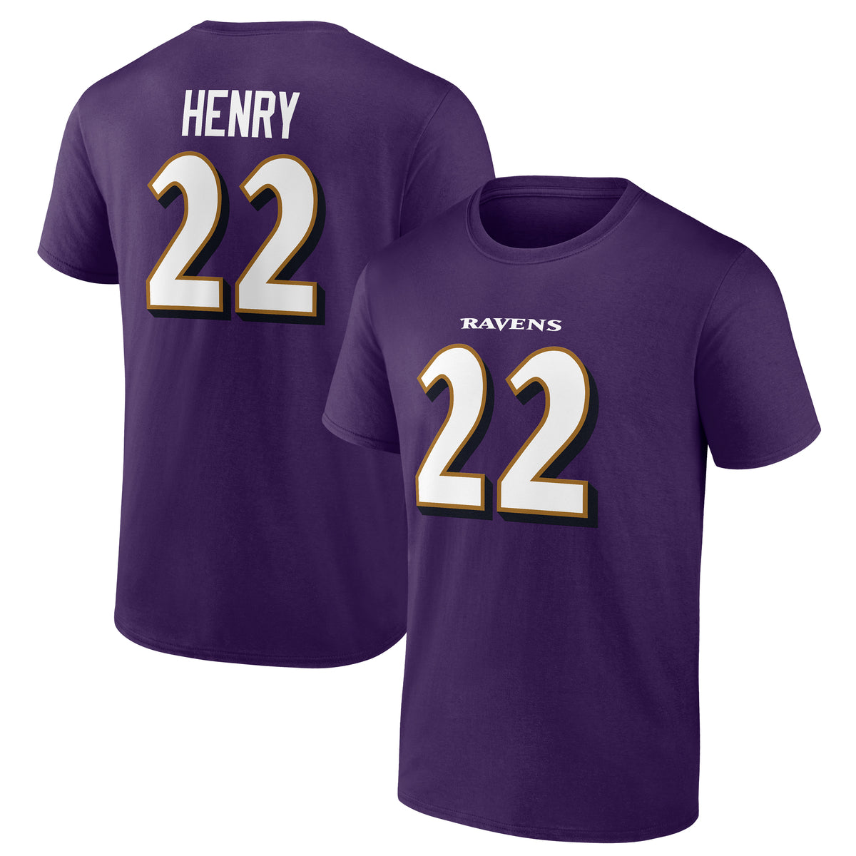 Derrick Henry #22 Baltimore Ravens Fanatics NFL Player T-Shirt Lila - STADIUMDREAMS