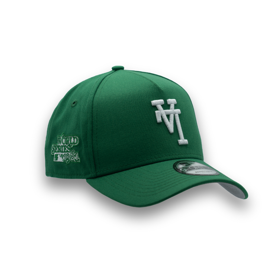 Los Angeles Dodgers Upside Down New Era 9FORTY A-Frame MLB Cap Kelly Grün StadiumDreams Exclusive