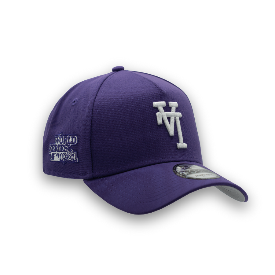 Los Angeles Dodgers Upside Down New Era 9FORTY A-Frame MLB Cap Lila StadiumDreams Exclusive - STADIUMDREAMS