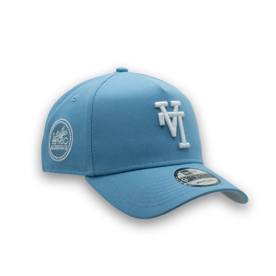 Los Angeles Dodgers New Era Upside Down Allstar Game '80 Side Patch 9FORTY A-Frame MLB Cap Blau - SD Exclusive - STADIUMDREAMS
