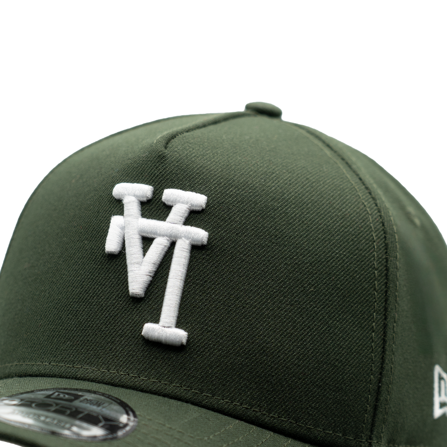 Los Angeles Dodgers Upside Down New Era 9FORTY A-Frame MLB Cap Grün StadiumDreams Exclusive - STADIUMDREAMS