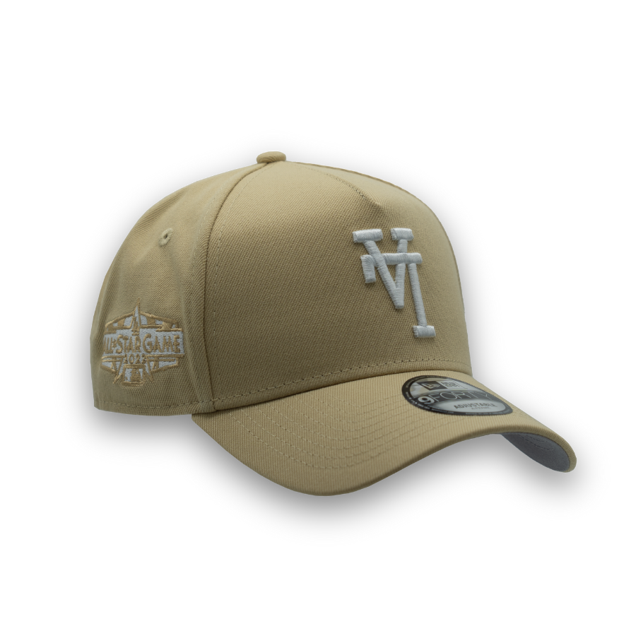 Los Angeles Dodgers Upside Down New Era 9FORTY A-Frame MLB Cap Sand Beige StadiumDreams Exclusive - STADIUMDREAMS