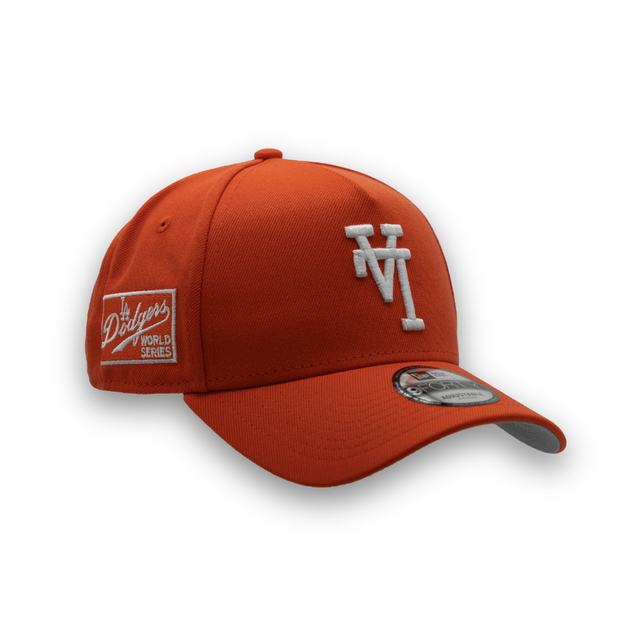 Los Angeles Dodgers Upside Down New Era 9FORTY A-Frame MLB Cap Orange StadiumDreams Exclusive - STADIUMDREAMS