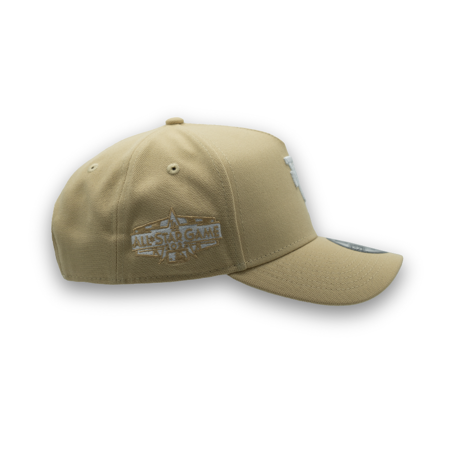 Los Angeles Dodgers Upside Down New Era 9FORTY A-Frame MLB Cap Sand Beige StadiumDreams Exclusive - STADIUMDREAMS