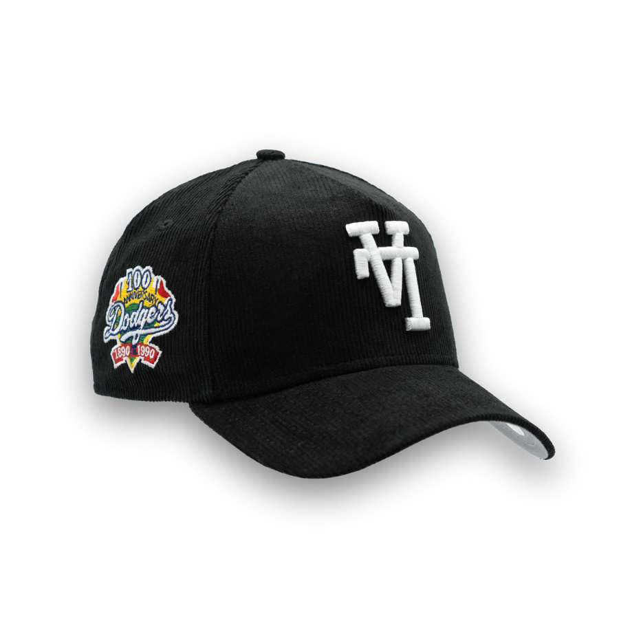 Los Angeles Dodgers Cord Upside Down New Era 9FORTY A-Frame MLB Cap Schwarz StadiumDreams Exclusive - STADIUMDREAMS