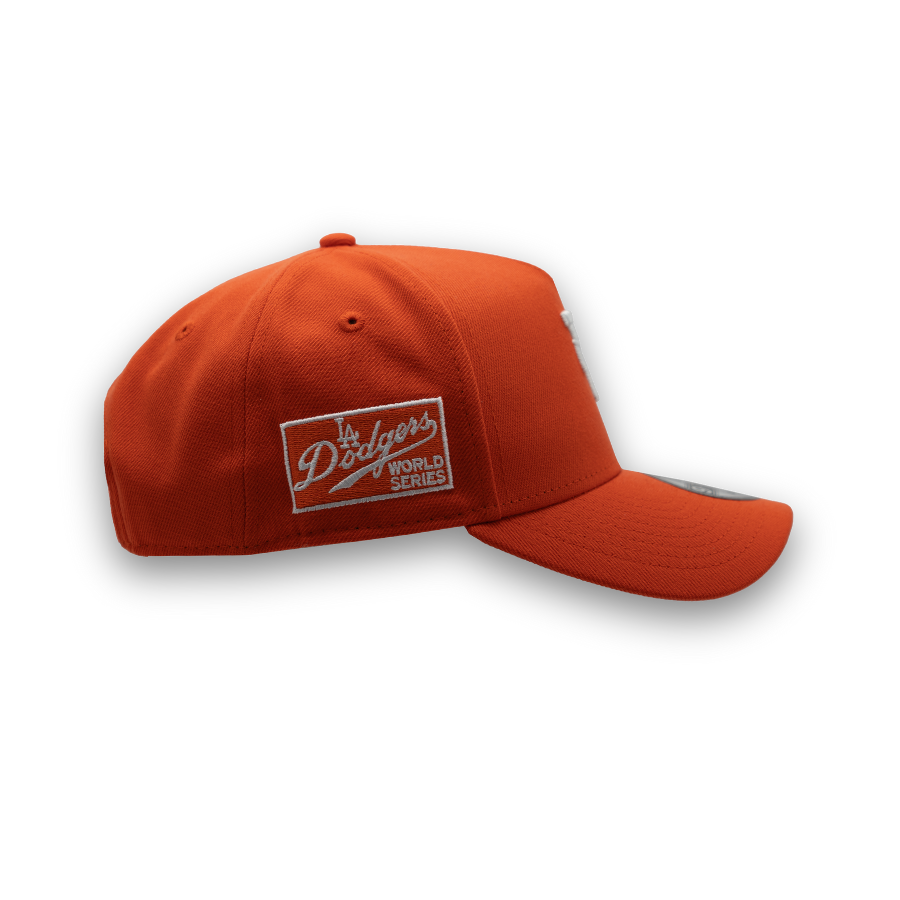 Los Angeles Dodgers Upside Down New Era 9FORTY A-Frame MLB Cap Orange StadiumDreams Exclusive - STADIUMDREAMS