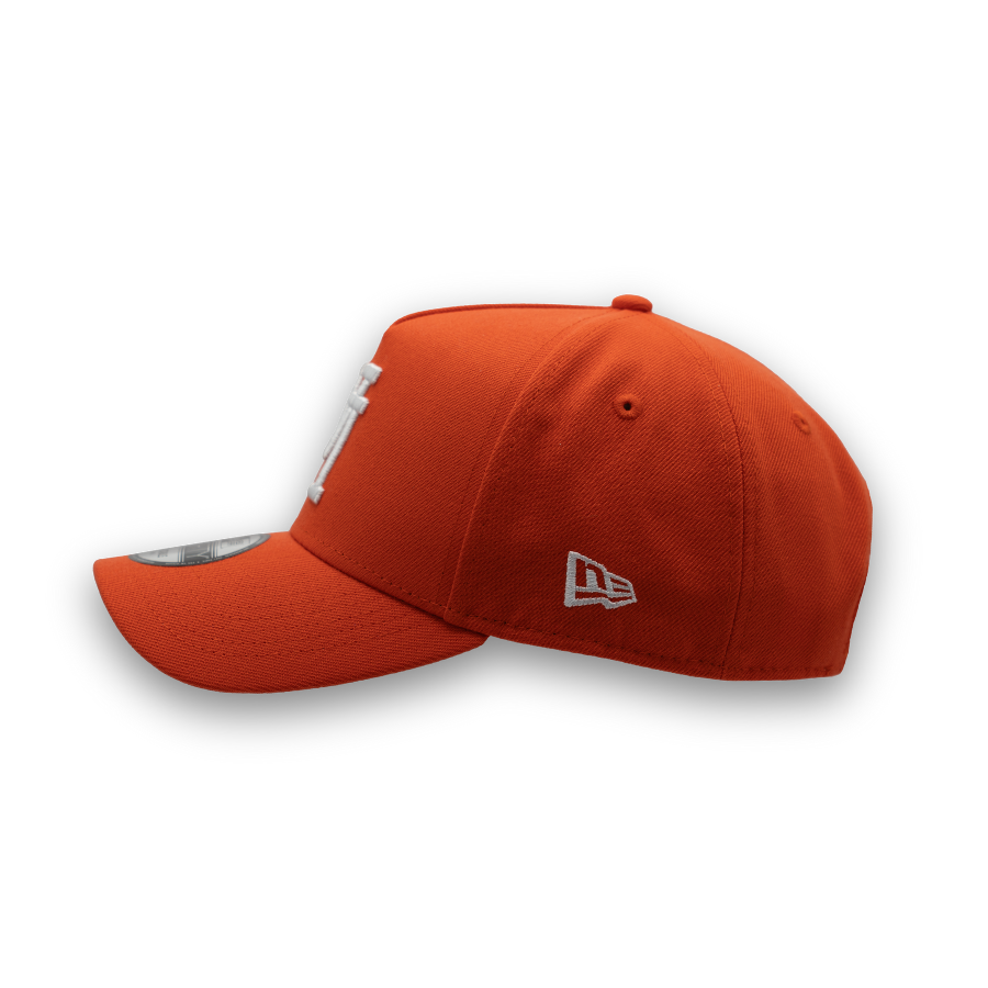 Los Angeles Dodgers Upside Down New Era 9FORTY A-Frame MLB Cap Orange StadiumDreams Exclusive - STADIUMDREAMS
