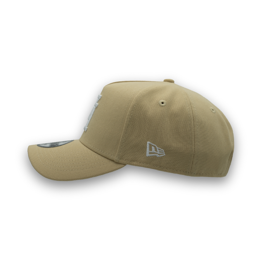 Los Angeles Dodgers Upside Down New Era 9FORTY A-Frame MLB Cap Sand Beige StadiumDreams Exclusive - STADIUMDREAMS