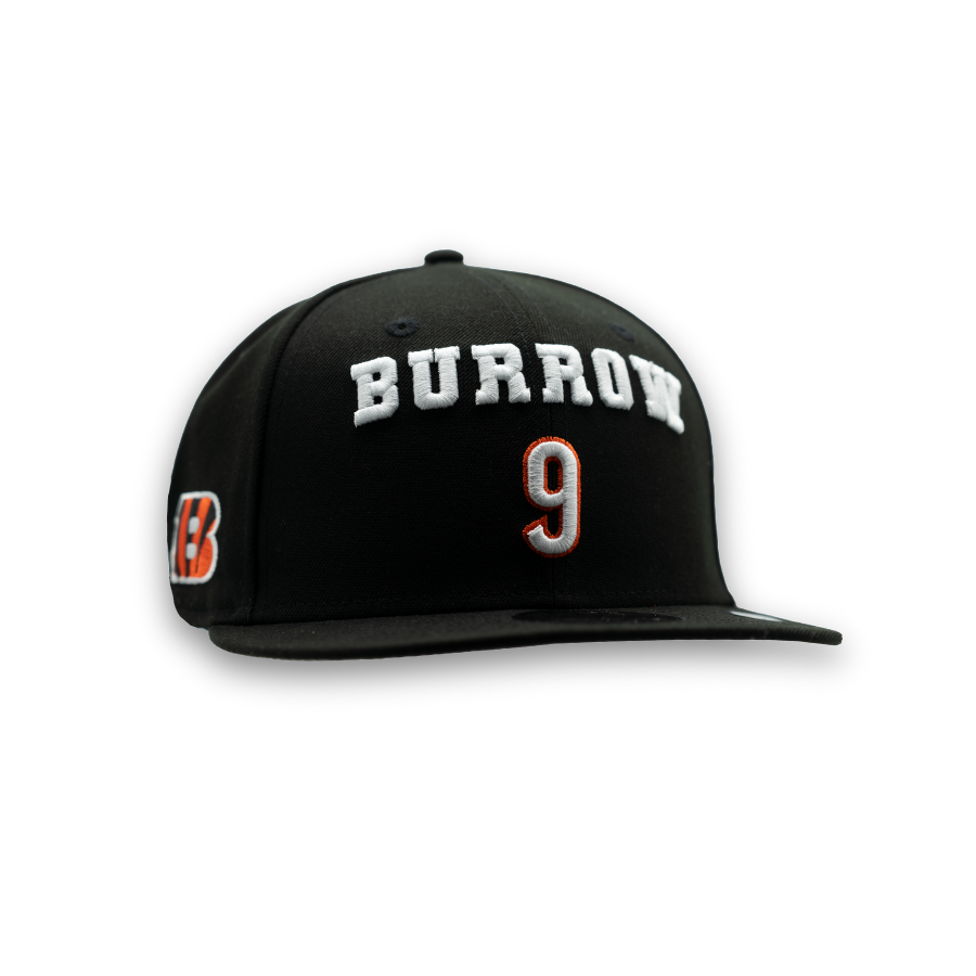 Cincinnati Bengals Joe Burrow #9 New Era 9FIFTY NFL Player Cap Schwarz StadiumDreams Exclusive - STADIUMDREAMS