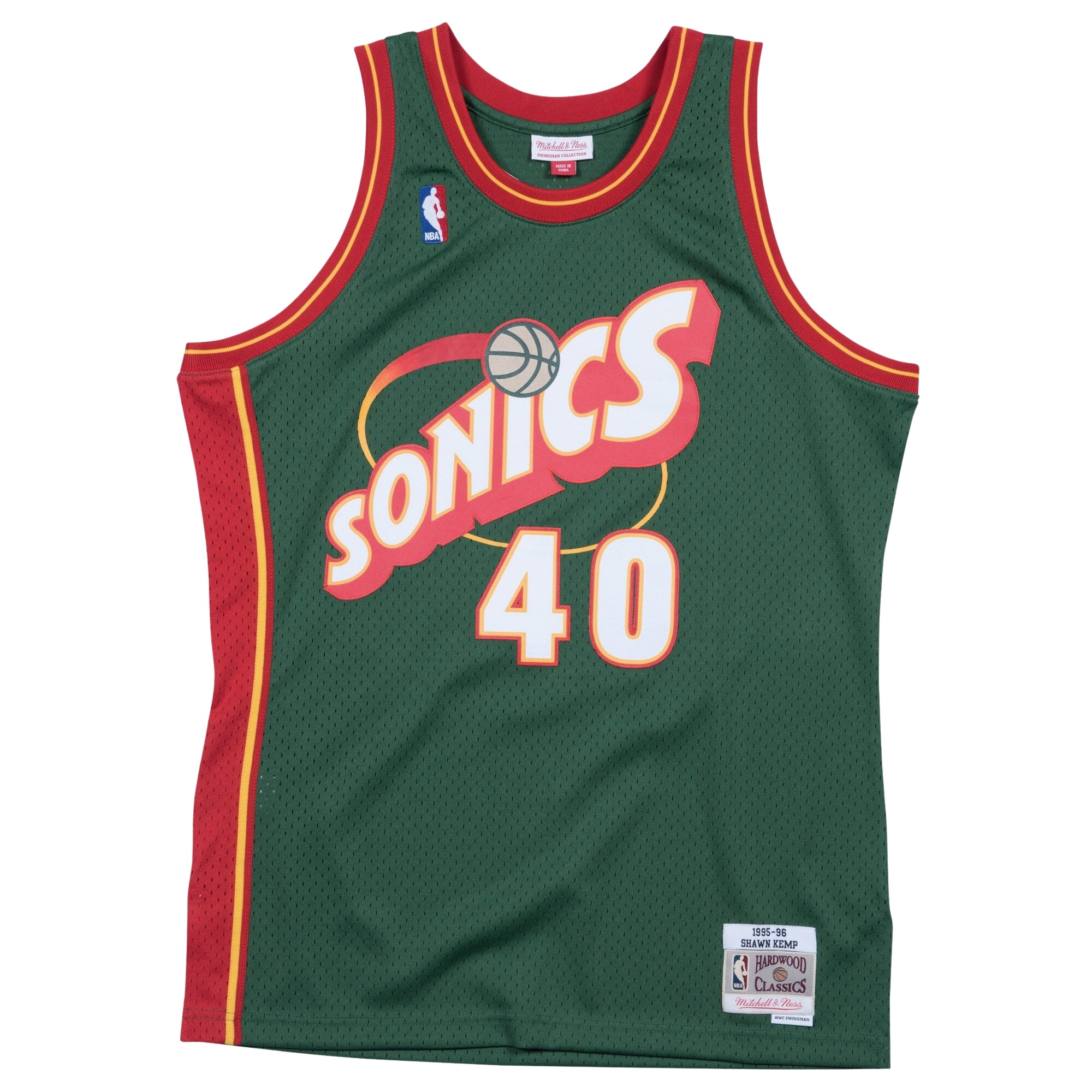 Shawn Kemp #40 Seattle SuperSonics Mitchell & Ness 1995–96 Swingman NBA Trikot Grün
