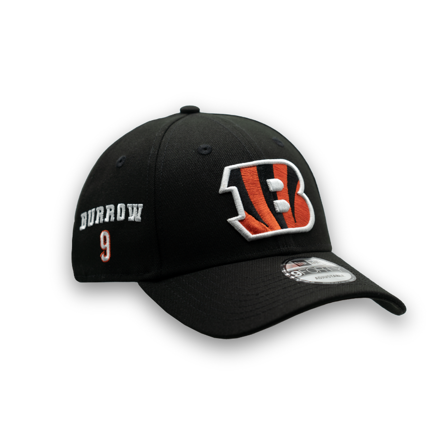 Cincinnati Bengals Joe Burrow #9 New Era 9FORTY NFL Player Cap Schwarz StadiumDreams Exclusive - STADIUMDREAMS