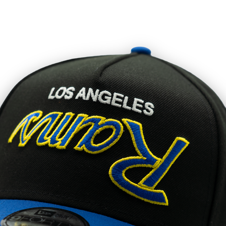 Los Angeles Rams Upside Down New Era 9FORTY A-Frame NFL Cap Schwarz StadiumDreams Exclusive - STADIUMDREAMS