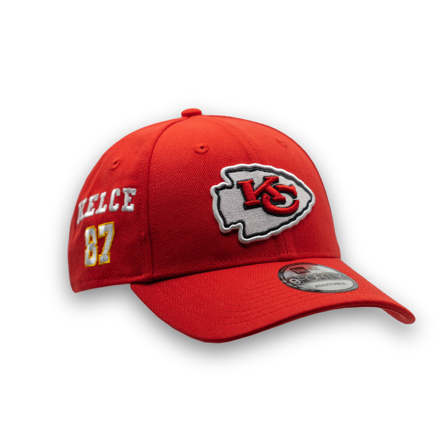Kansas City Chiefs Travis Kelce #87 New Era 9FORTY NFL Player Cap Rot StadiumDreams Exclusive - STADIUMDREAMS