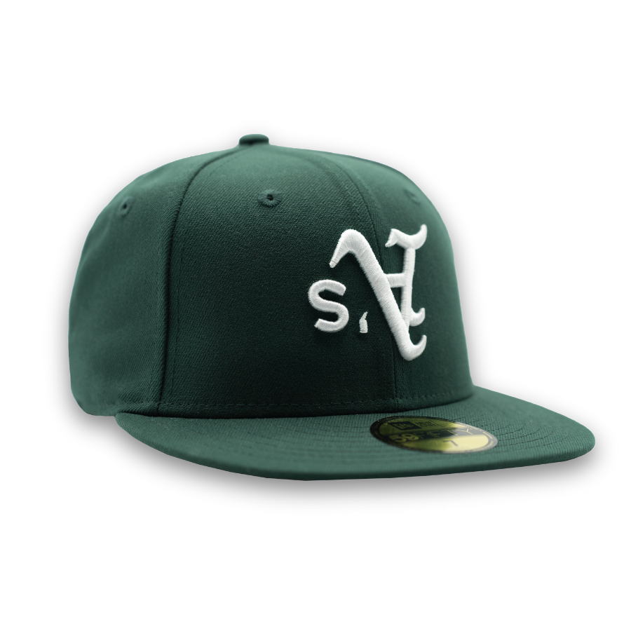 Oakland Athletics Upside Down New Era 59FIFTY MLB Cap Dunkel Grün StadiumDreams Exclusive - STADIUMDREAMS