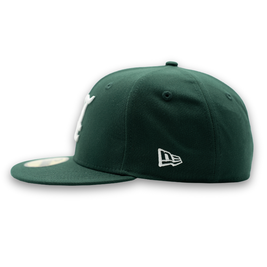 Oakland Athletics Upside Down New Era 59FIFTY MLB Cap Dunkel Grün StadiumDreams Exclusive - STADIUMDREAMS