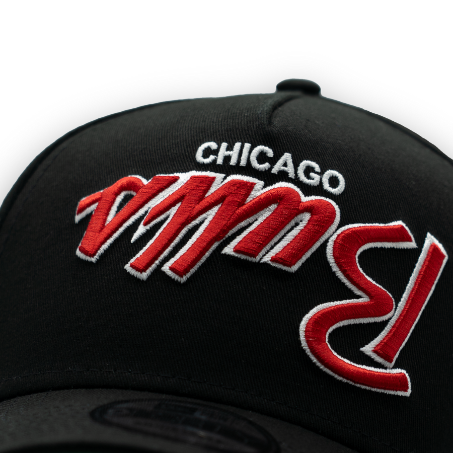 Chicago Bulls Upside Down New Era 9FORTY A-Frame NBA Cap Schwarz StadiumDreams Exclusive - STADIUMDREAMS
