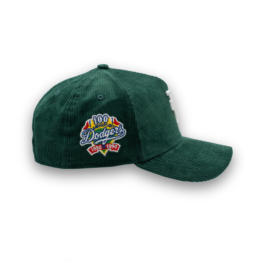 Los Angeles Dodgers Cord Upside Down New Era 9FORTY A-Frame MLB Cap Grün StadiumDreams Exclusive - STADIUMDREAMS