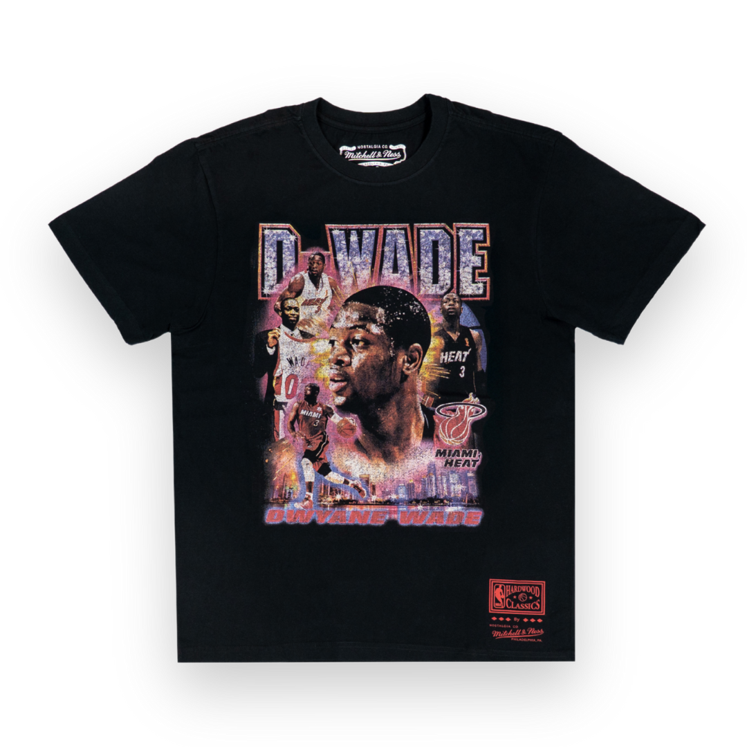 Dwyane Wade Miami Heat Mitchell & Ness Vintage 80's Hype NBA T-Shirt Black