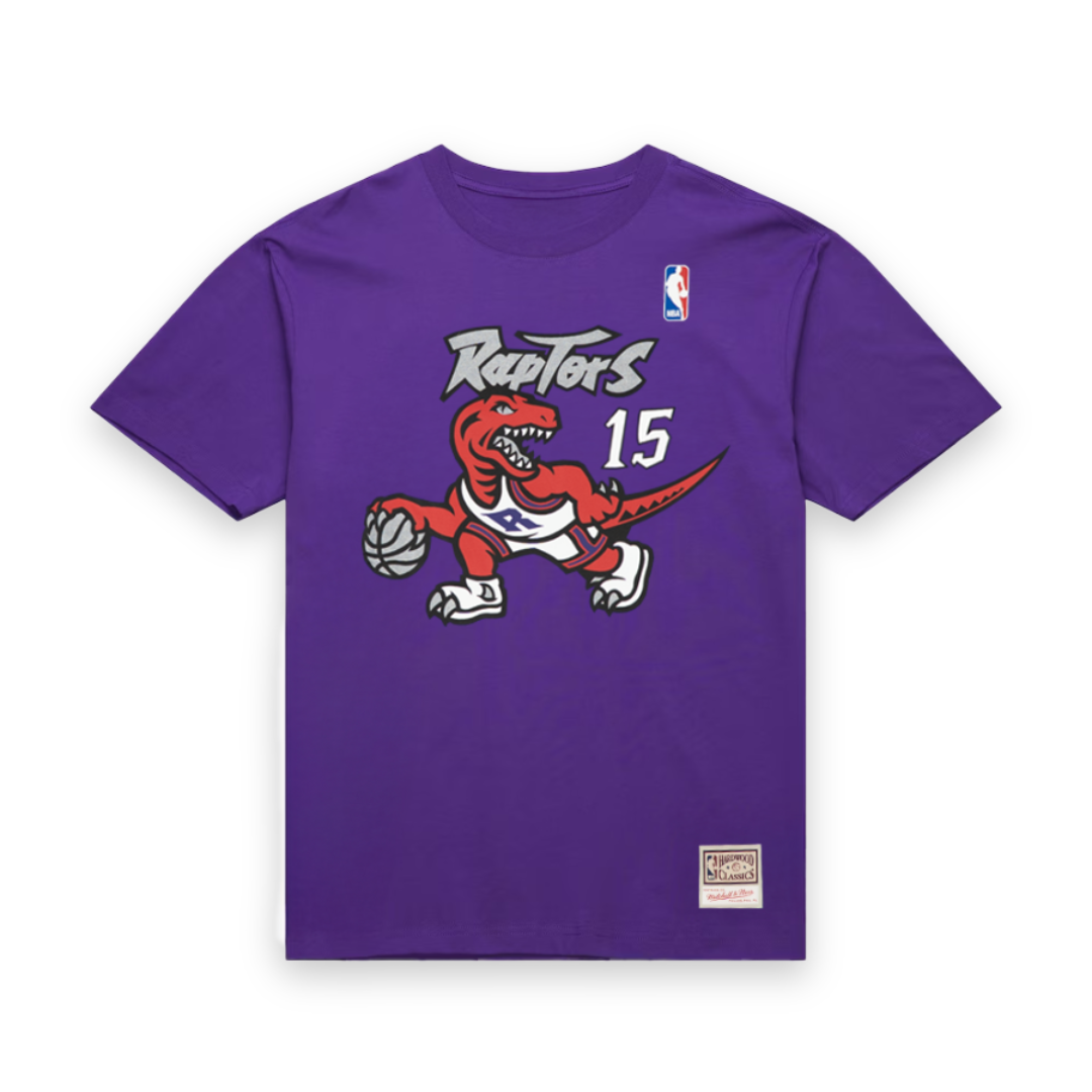 Vince Carter #15 Toronto Raptors Mitchell & Ness NBA Name & Number T-Shirt Lila - STADIUMDREAMS