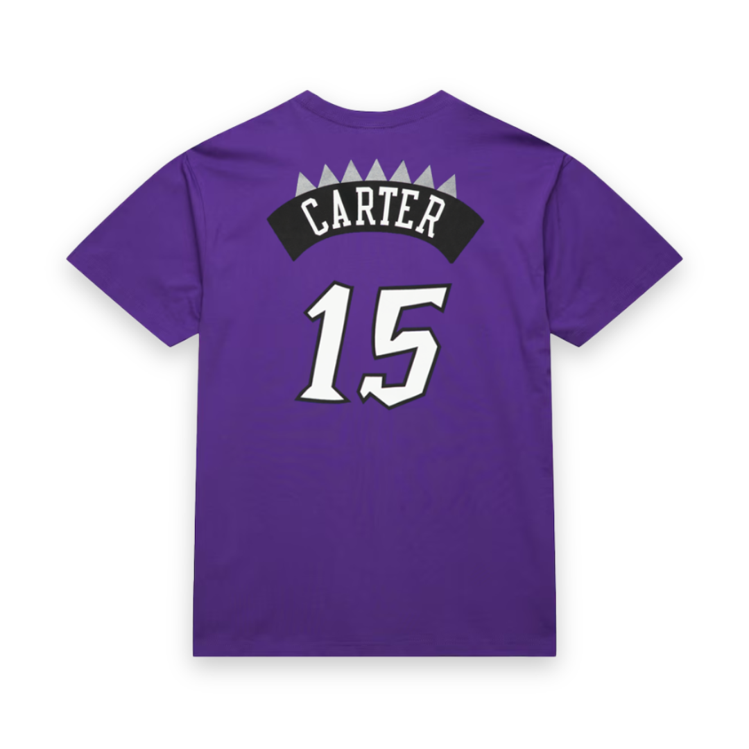 Vince Carter #15 Toronto Raptors Mitchell & Ness NBA Name & Number T-Shirt Lila - STADIUMDREAMS