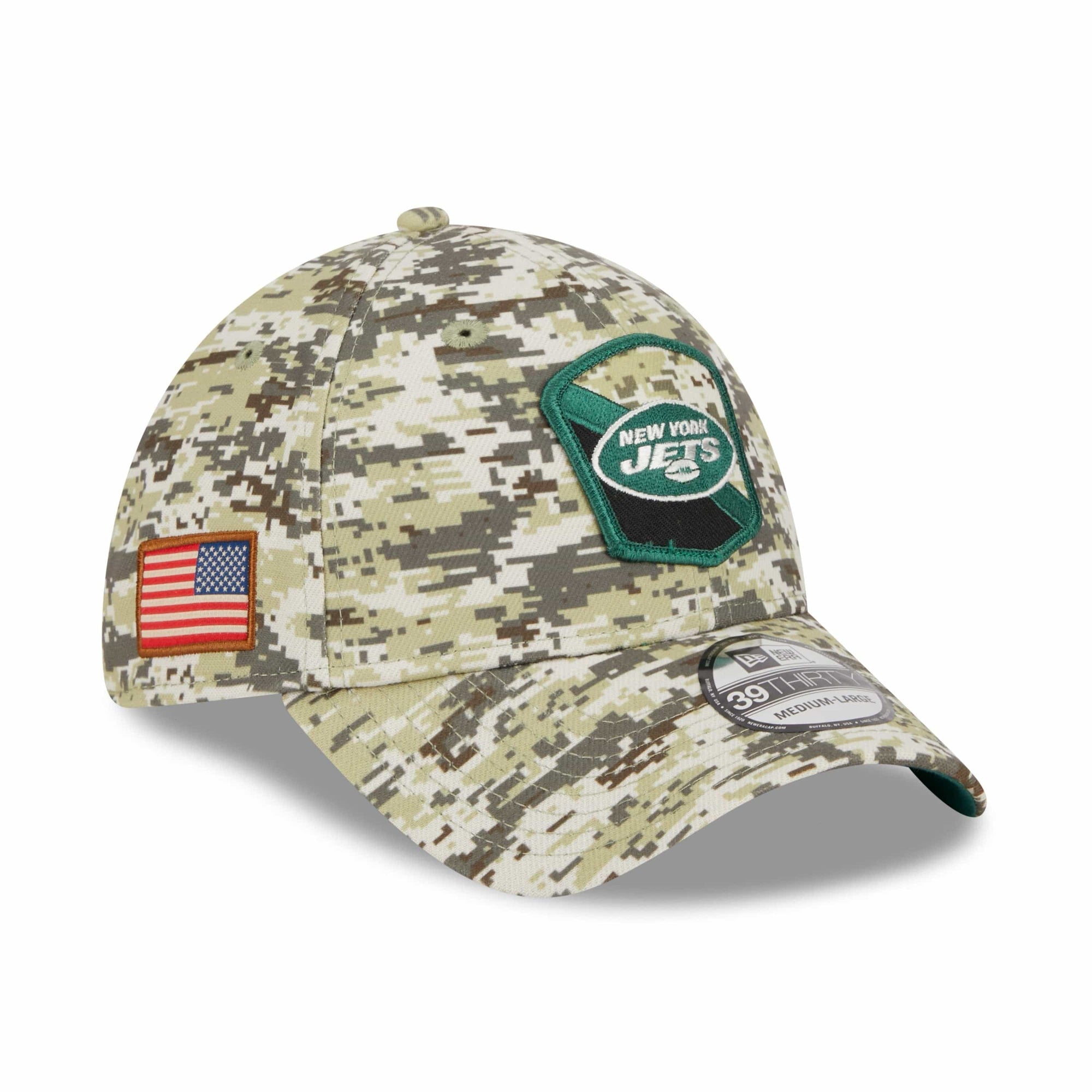New York Jets 2023 NFL Salute to Service New Era 39Thirty Flex Cap Camouflage - STADIUMDREAMS