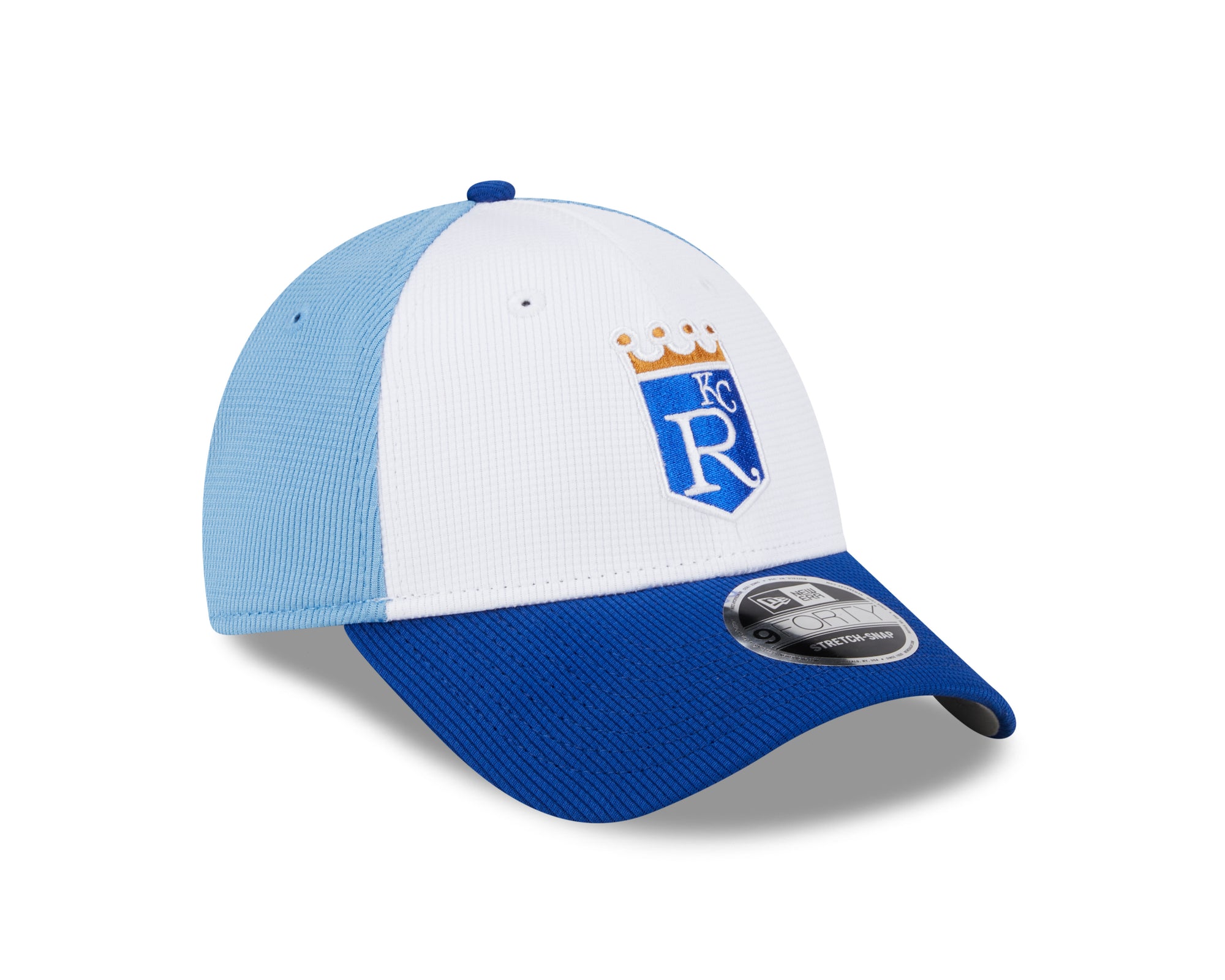 Kansas City Royals New Era 2025 MLB Batting Practice 9FORTY Stretch Snap Cap Blau - STADIUMDREAMS