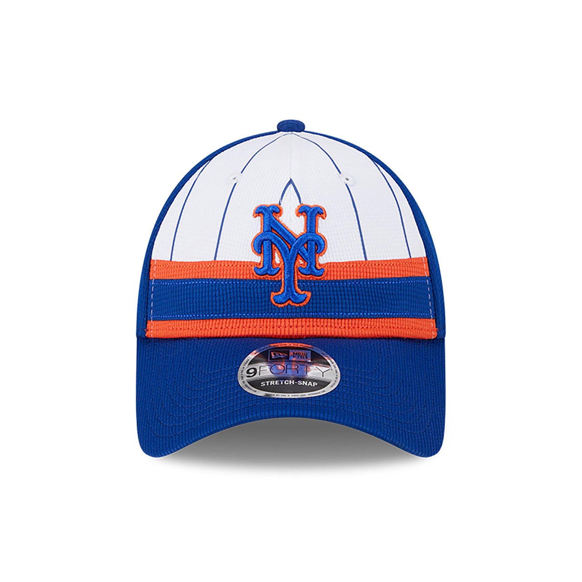 New York Mets New Era 2025 MLB Batting Practice 9FORTY Stretch Snap Cap Blau - STADIUMDREAMS