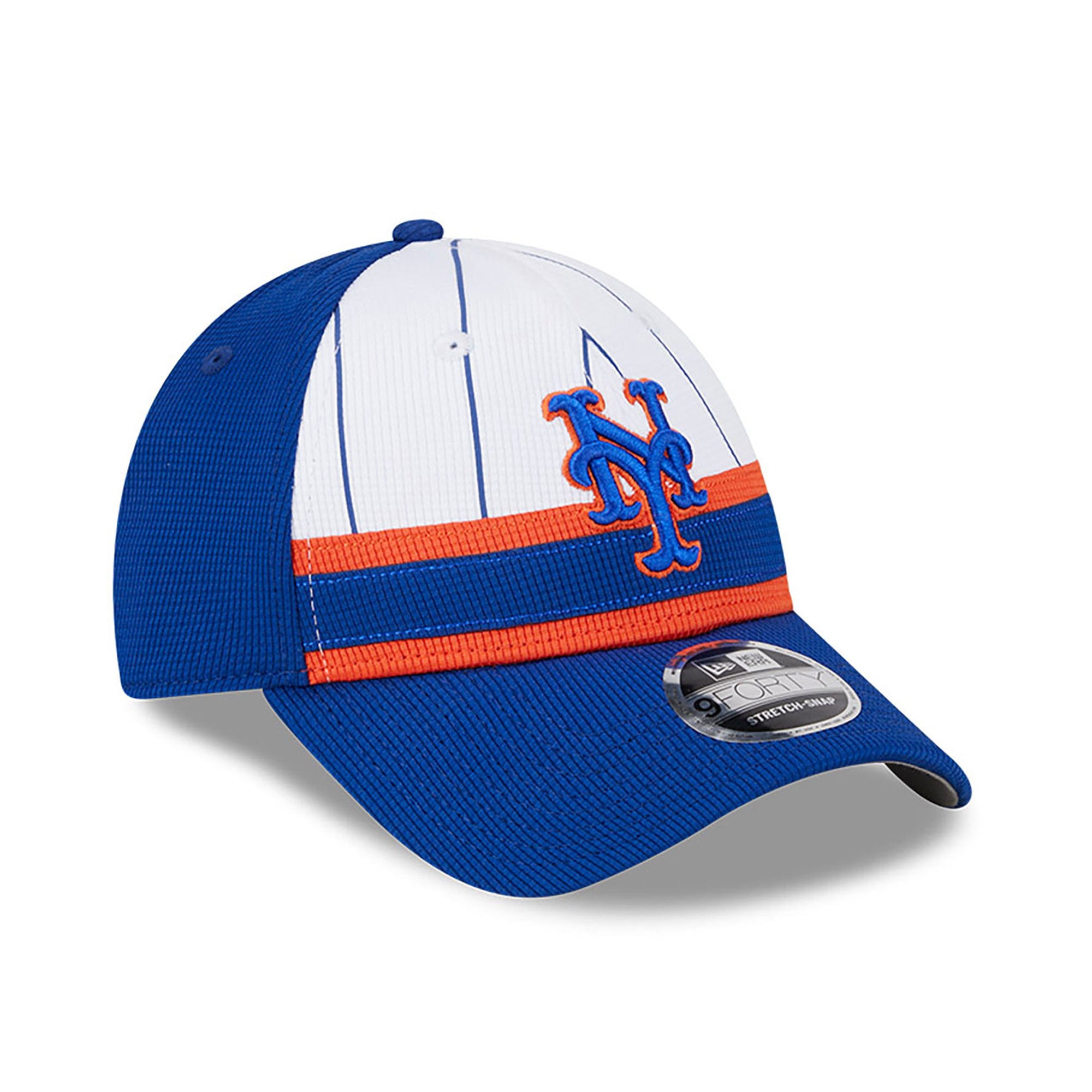 New York Mets New Era 2025 MLB Batting Practice 9FORTY Stretch Snap Cap Blau - STADIUMDREAMS