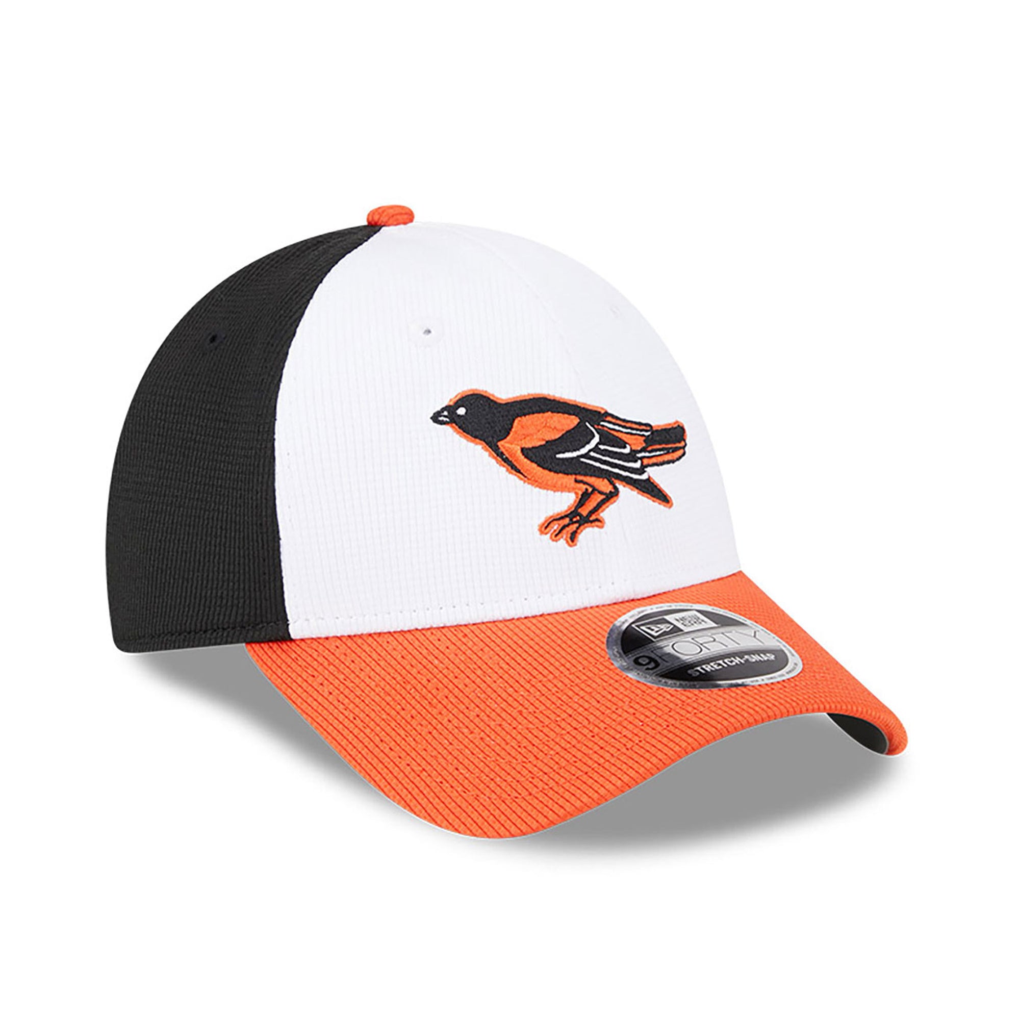 Baltimore Orioles New Era 2025 MLB Batting Practice 9FORTY Stretch Snap Cap Schwarz - STADIUMDREAMS