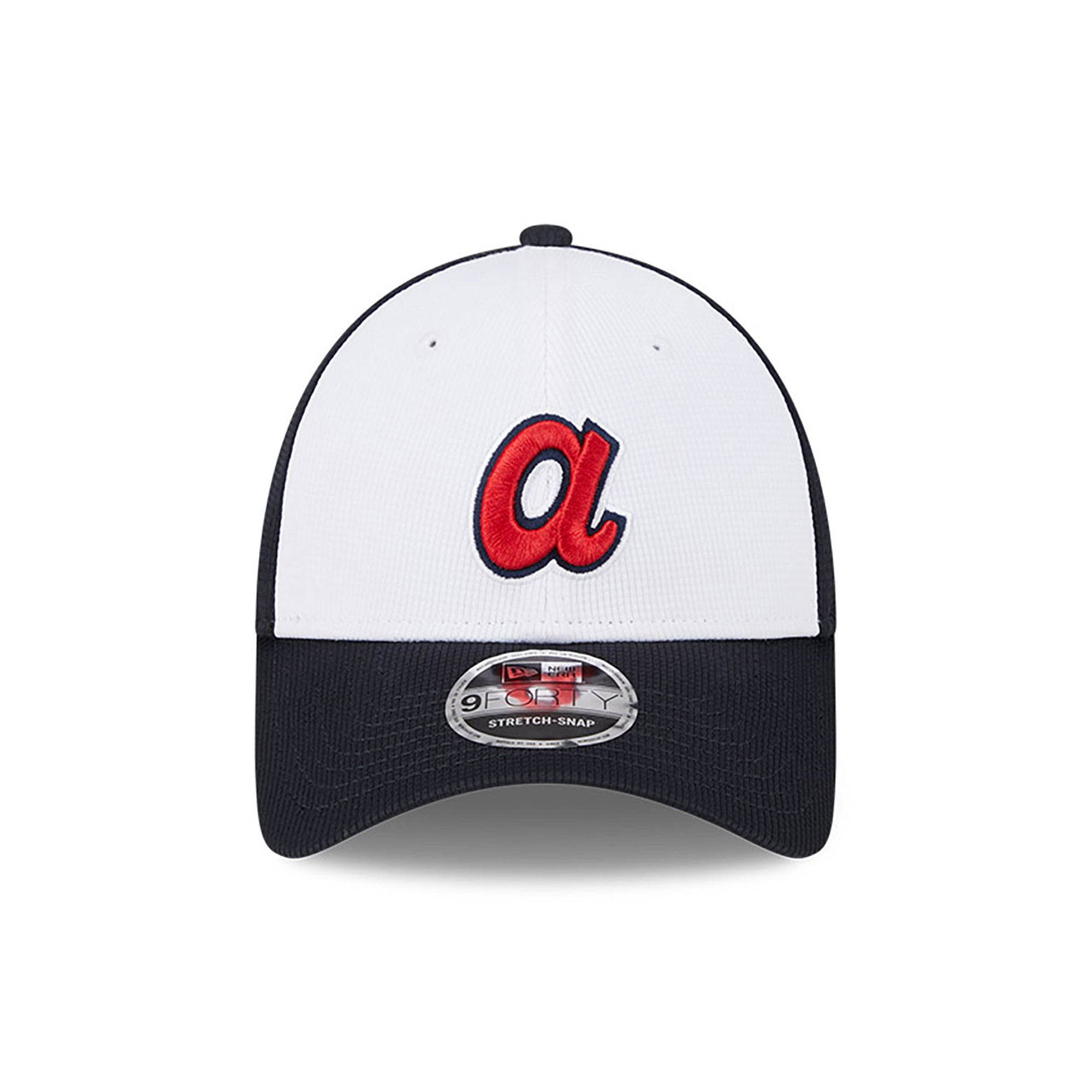 Atlanta Braves New Era 2025 MLB Batting Practice 9FORTY Stretch Snap Cap Navy - STADIUMDREAMS