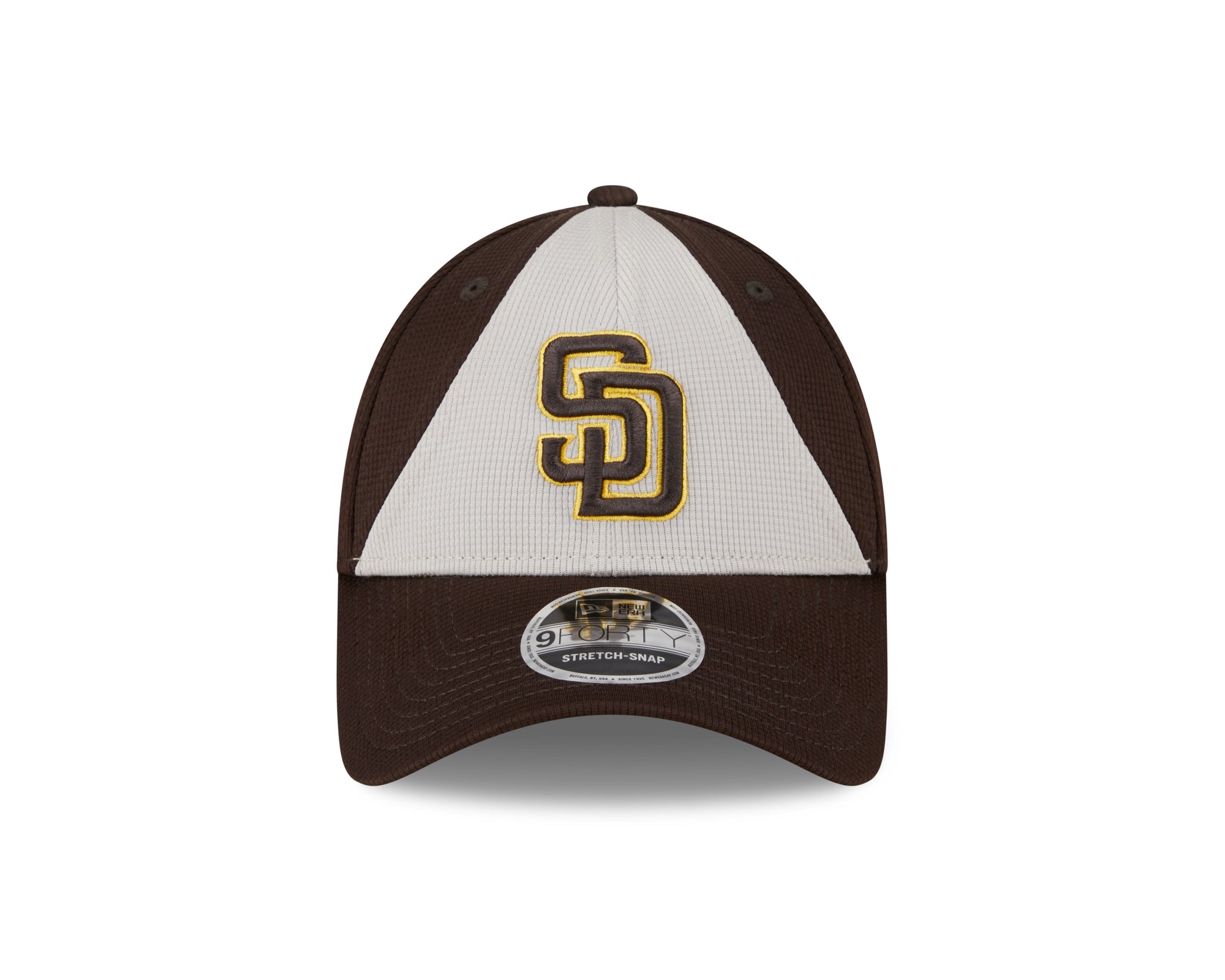San Diego Padres New Era 2025 MLB Batting Practice 9FORTY Stretch Snap Cap Braun - STADIUMDREAMS