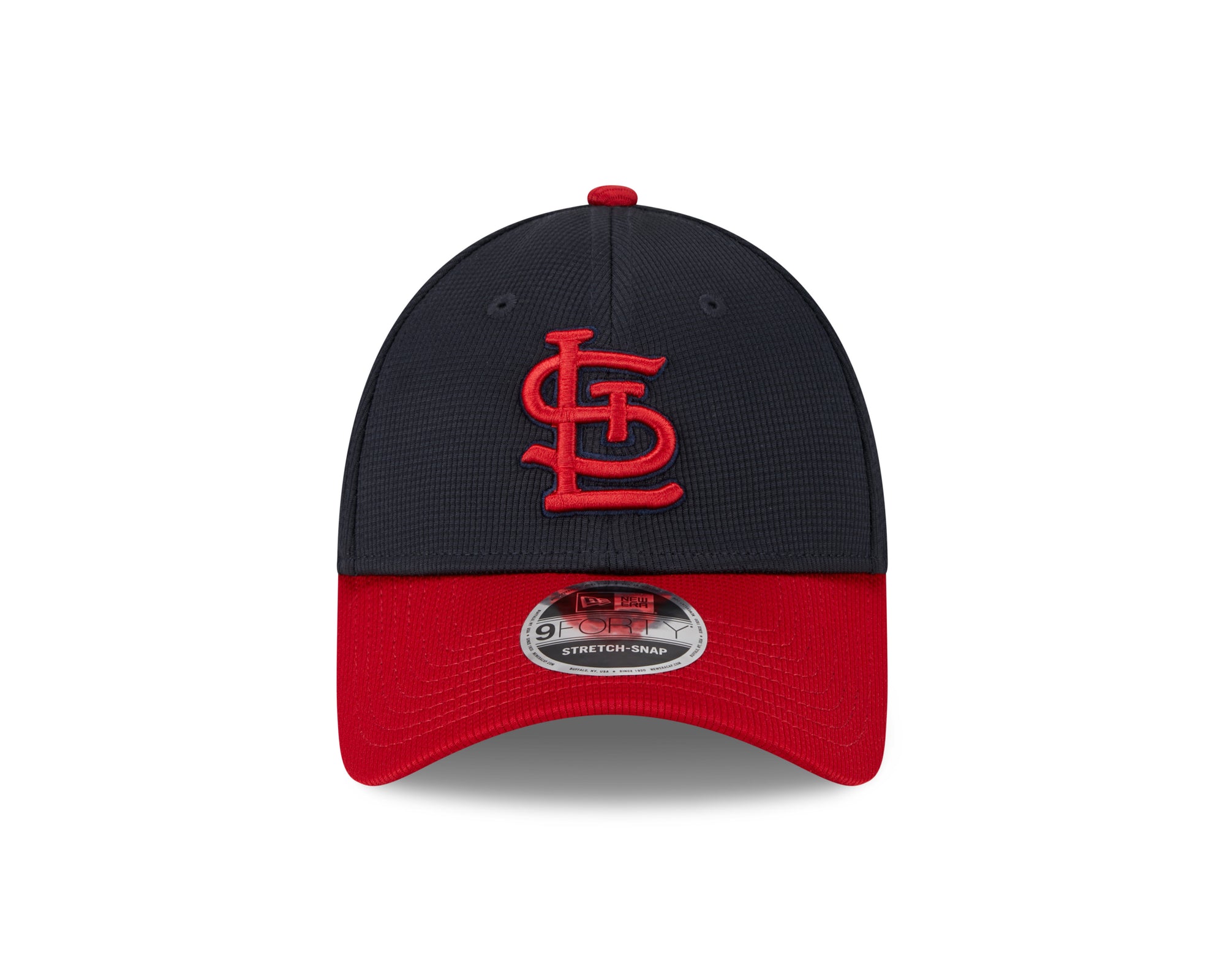 St. Louis Cardinals New Era 2025 MLB Batting Practice 9FORTY Stretch Snap Cap Rot - STADIUMDREAMS