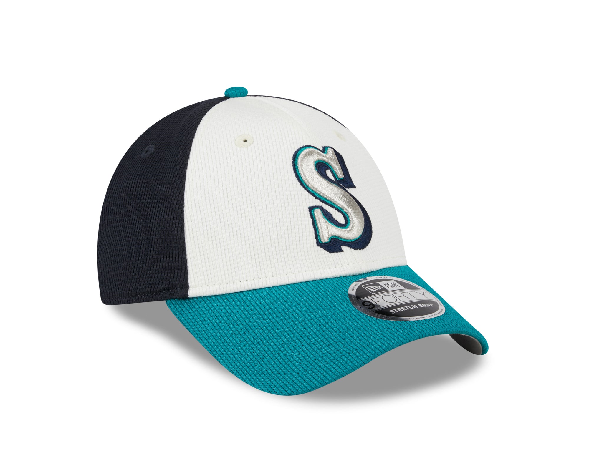 Seattle Mariners New Era 2025 MLB Batting Practice 9FORTY Stretch Snap Cap Navy - STADIUMDREAMS