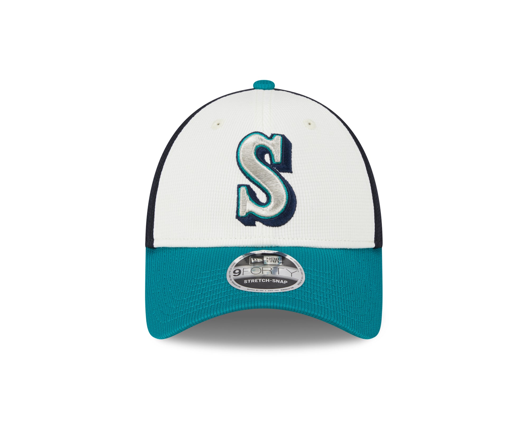 Seattle Mariners New Era 2025 MLB Batting Practice 9FORTY Stretch Snap Cap Navy - STADIUMDREAMS