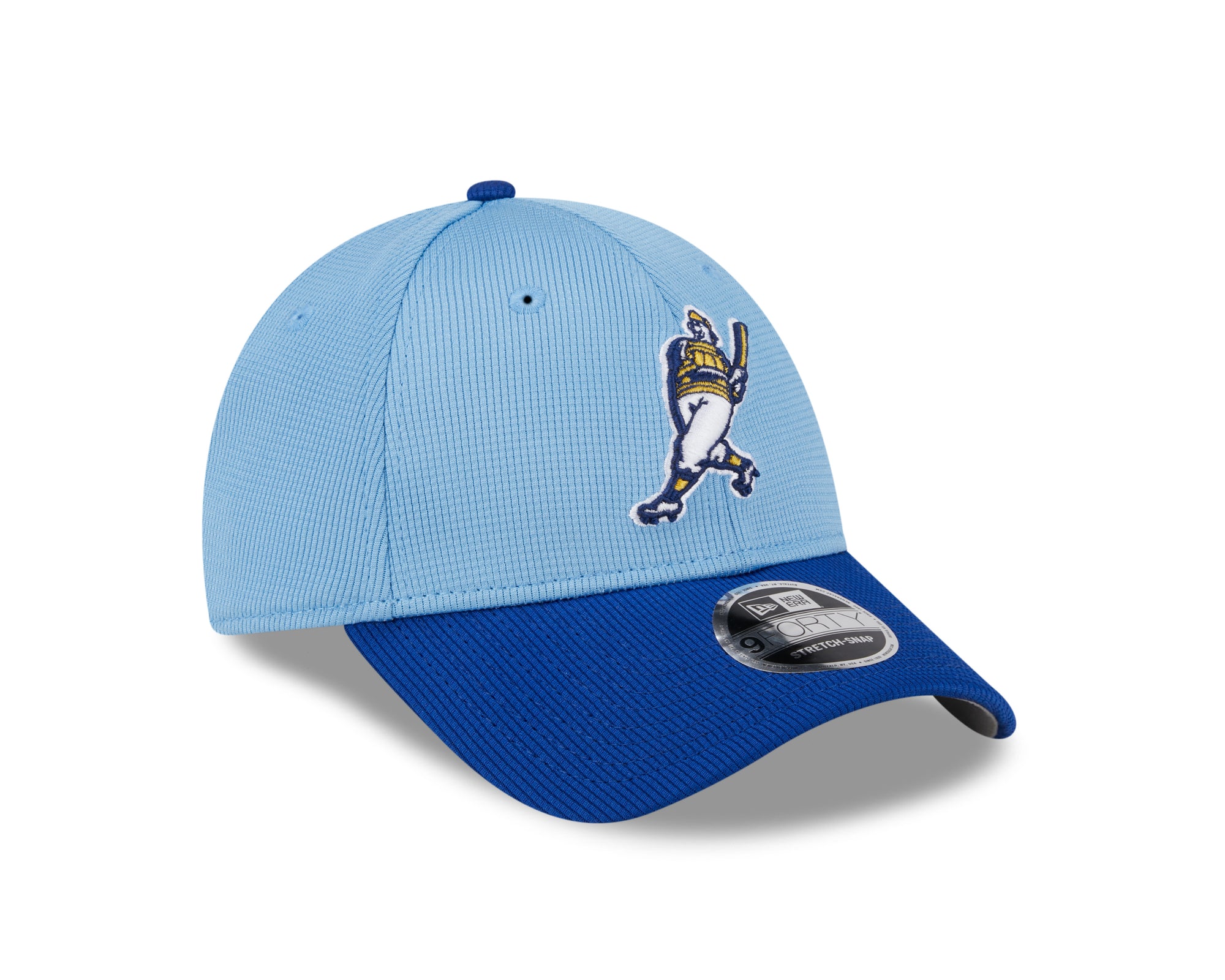 Milwaukee Brewers New Era 2025 MLB Batting Practice 9FORTY Stretch Snap Cap Blau - STADIUMDREAMS