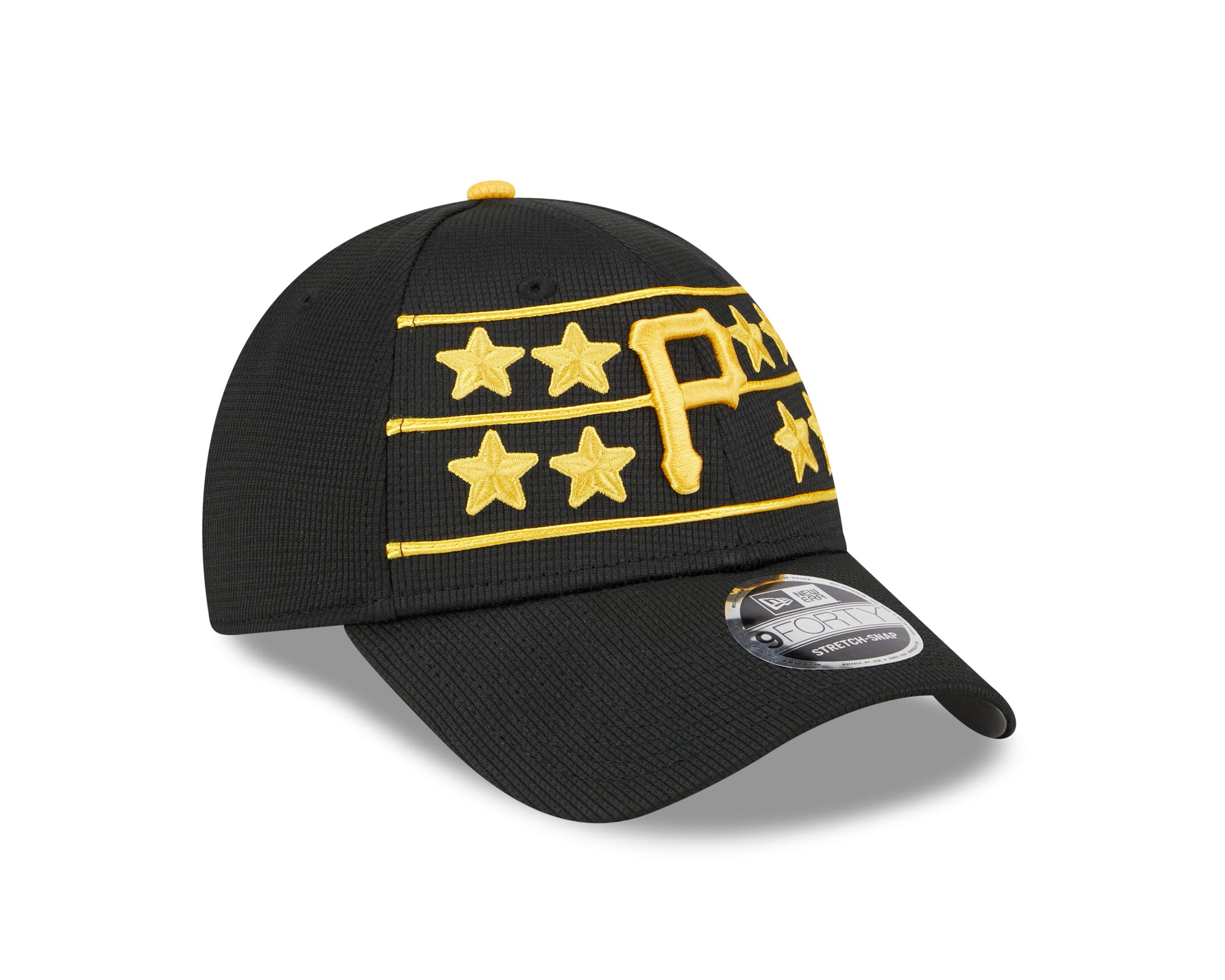 Pittsburgh Pirates New Era 2025 MLB Batting Practice 9FORTY Stretch Snap Cap Schwarz - STADIUMDREAMS